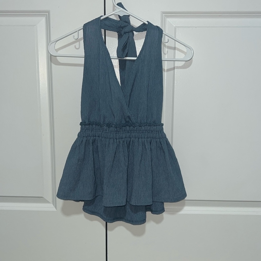 Halter Top, Blue, Small, Express